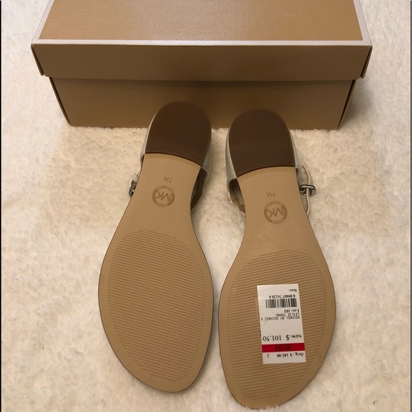 Michael Kors Leslie Thong Embossed Leather Sandals - Picture 4 of 4